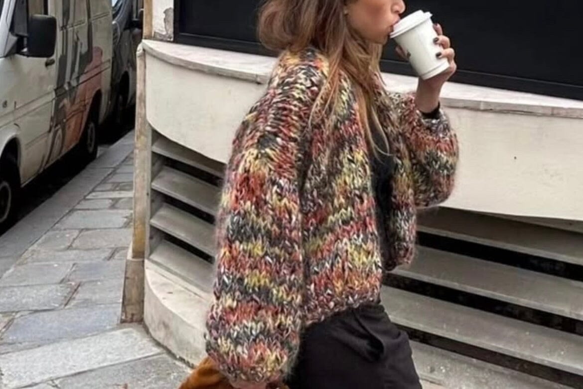 E WITH LOVE Handknit Jacke "JUNO" mix color