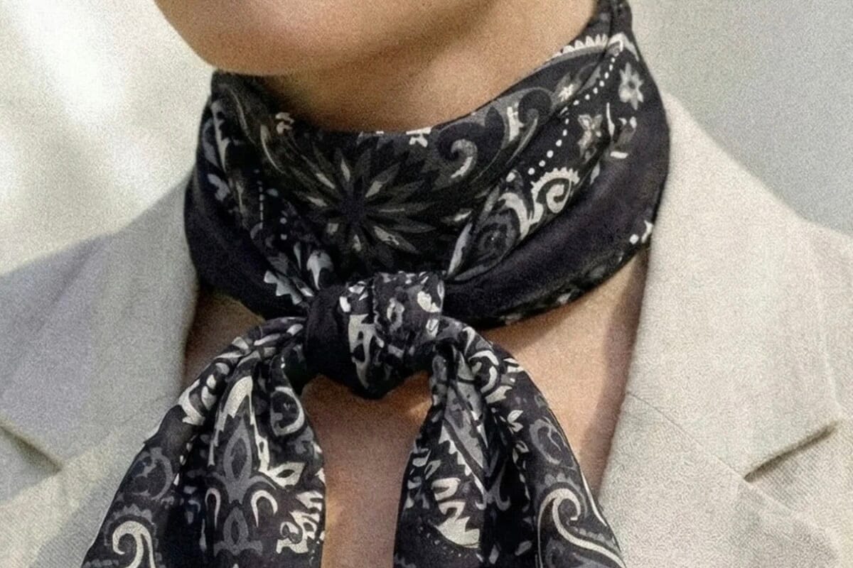MAISON LECOMTE FLAMANT Baumwollschal "Bandana" black