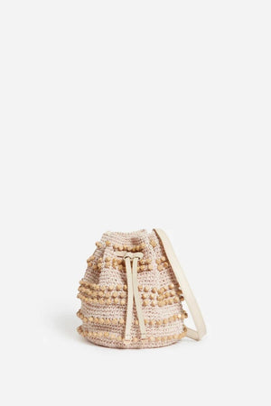 VANESSA BRUNO Raffia/Paper Purse "EVE" sand (C)