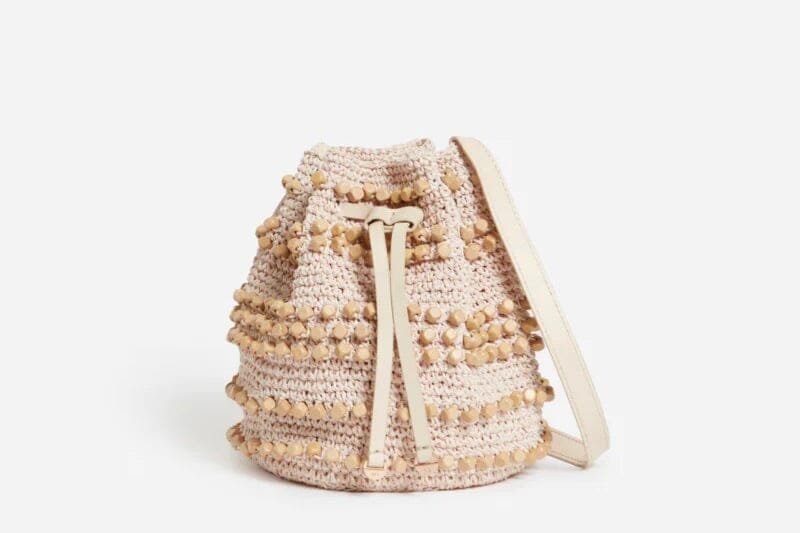VANESSA BRUNO Raffia/Paper Purse "EVE" sand (C)