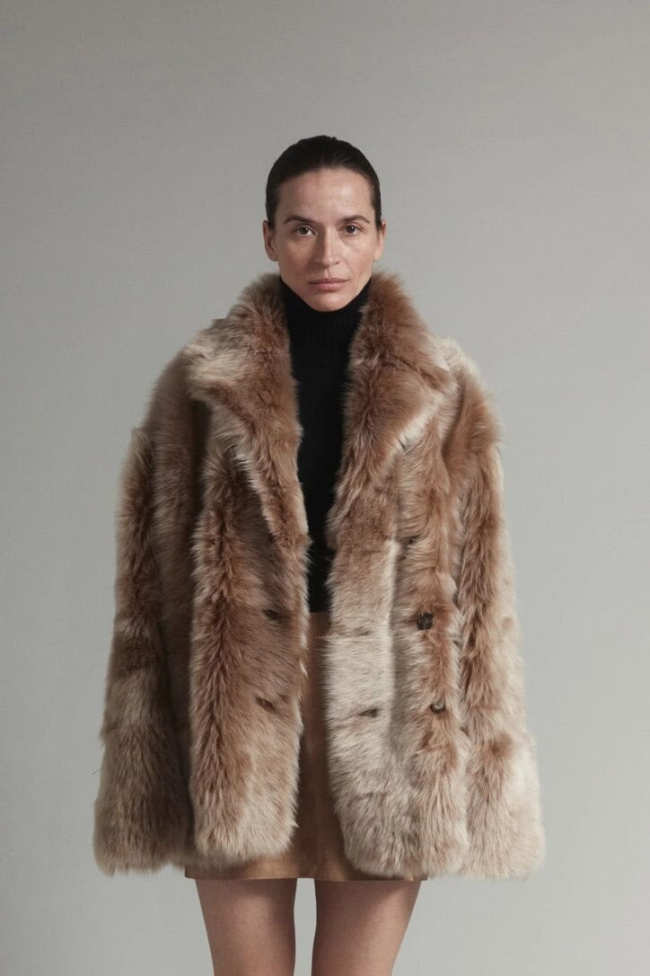 UTZON Shearlingjacke  "JEHANNE" camel