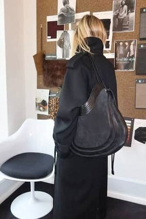 LAURENCE BRAS Lederboho Tasche schwarz