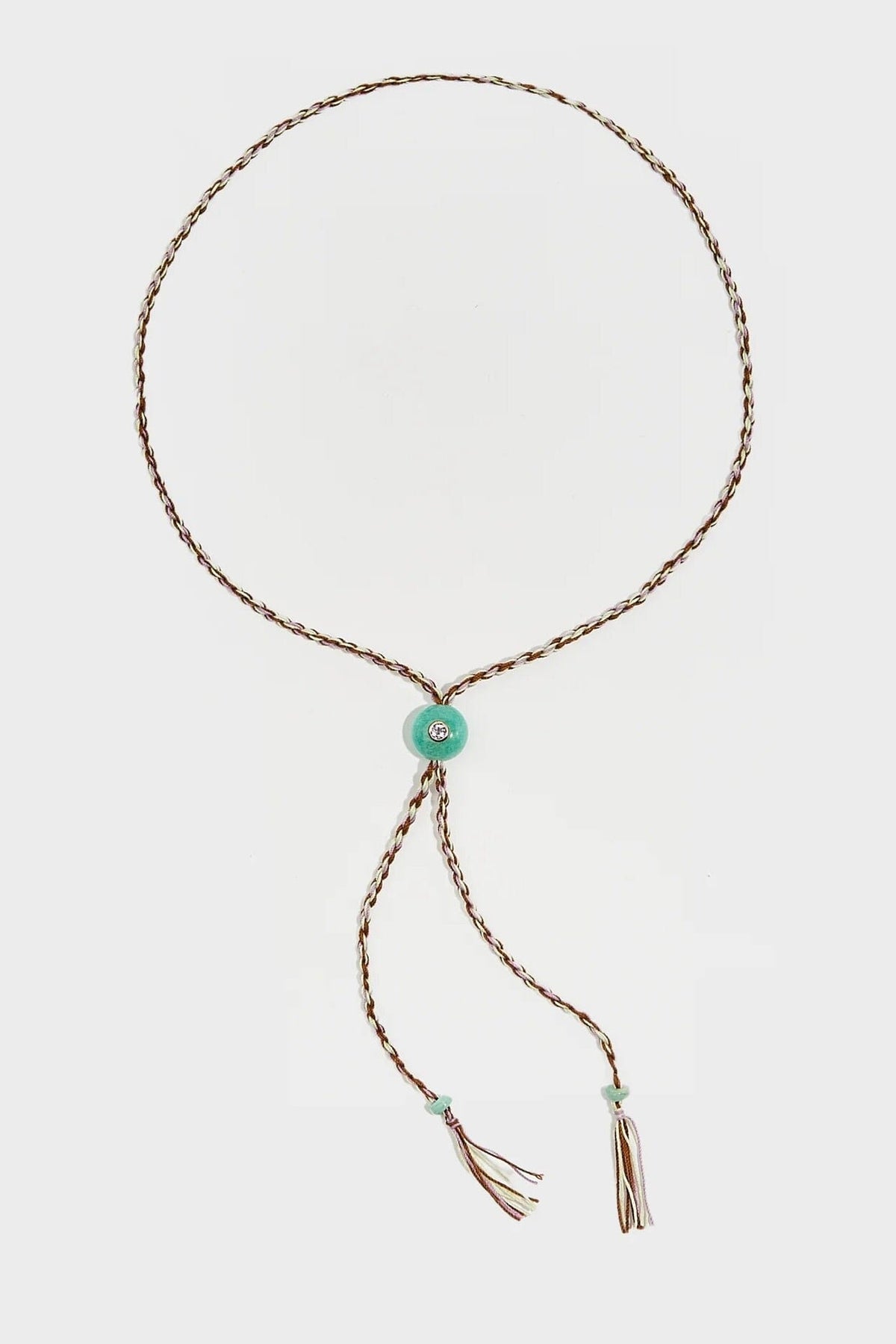TAMARA TAICHMANN cotton necklace "Scarlett" Amazonite turquoise