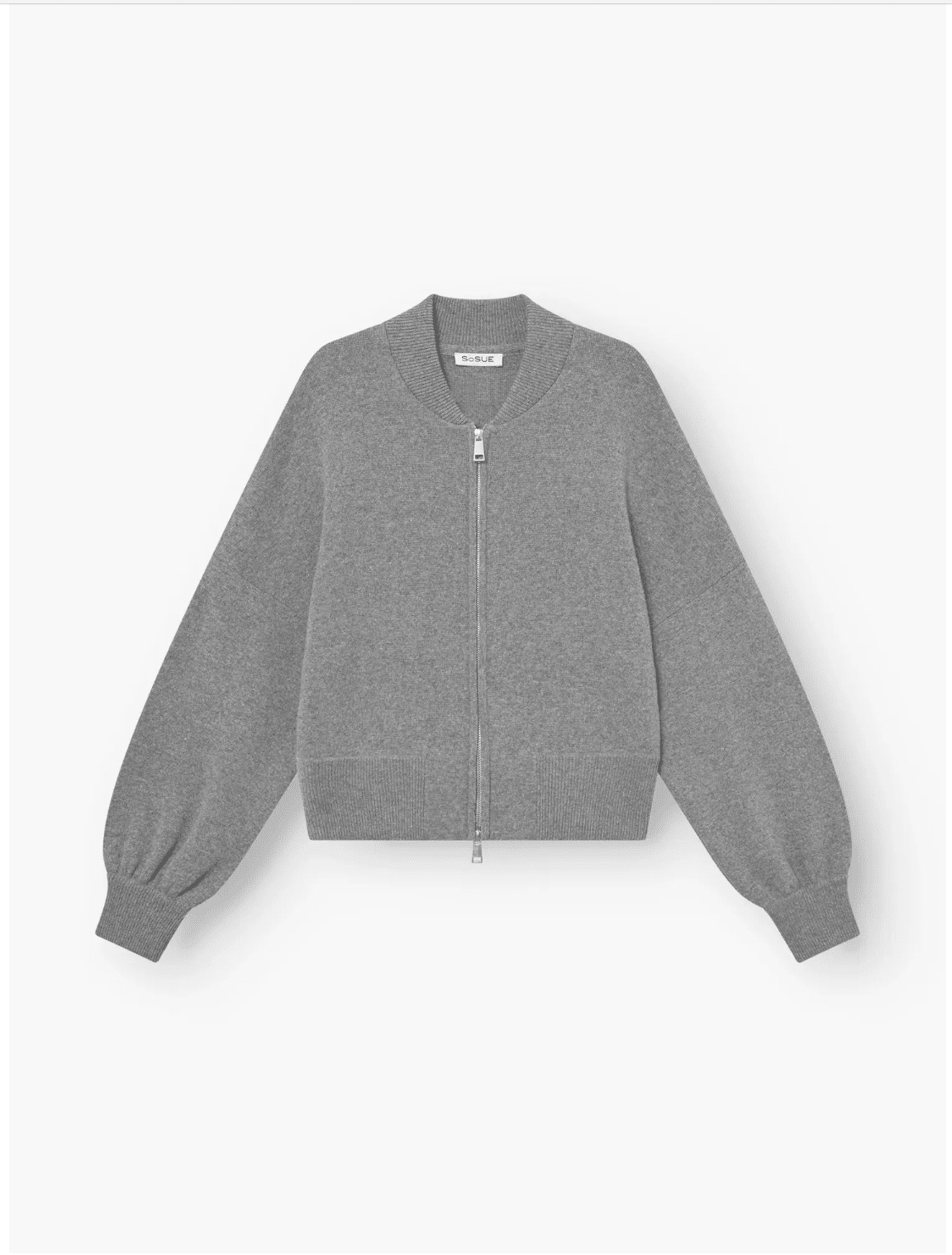 SOSUE Merinowool - Bomber "JOY" grau méliert