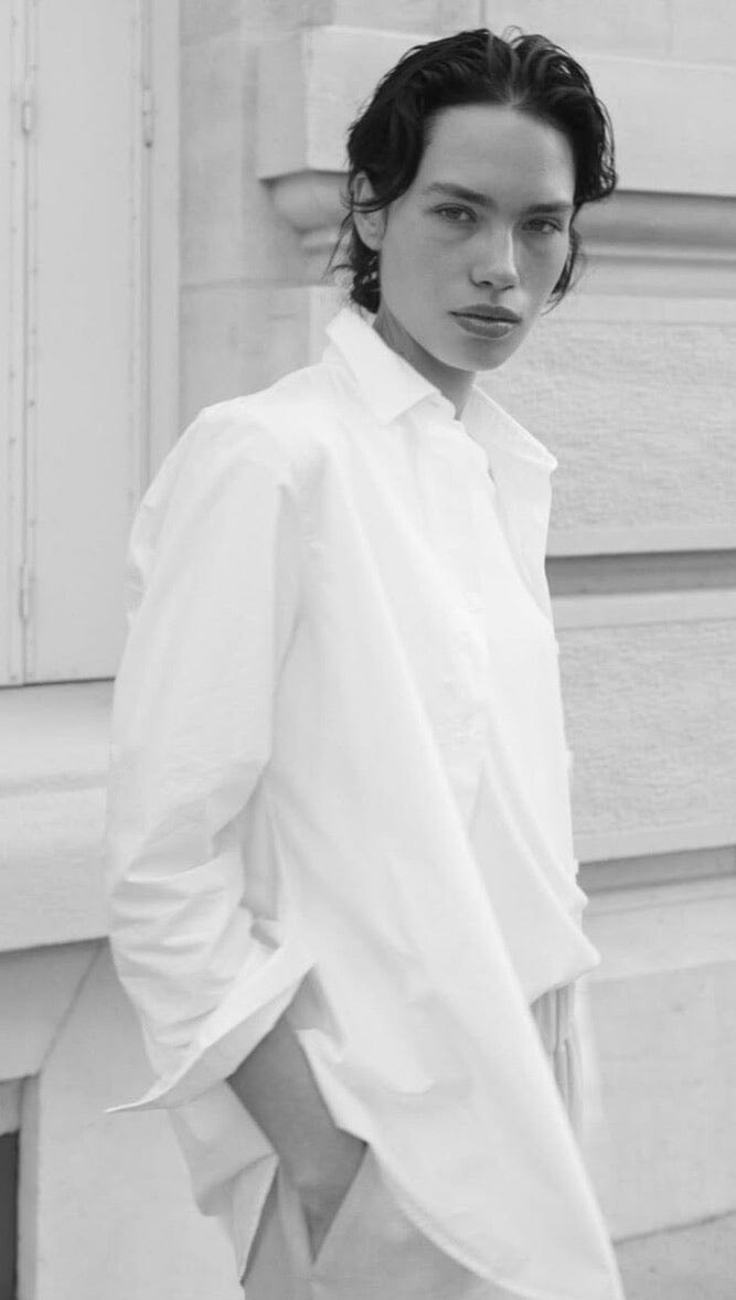 KNIT TED Popeline Hemd "LIES" weiss