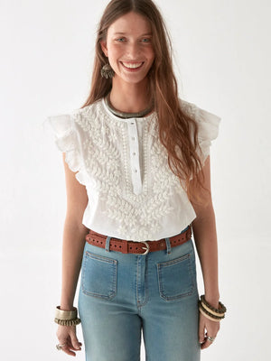 MAISON HOTEL Baumwollbluse "ASHANTI" bianco