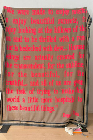 KARIEN BELLE WOOL Plaid "POETRY" camel