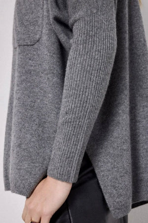 NOTSHY Cashmere Hemd "ANDREA" gris chiné foncé