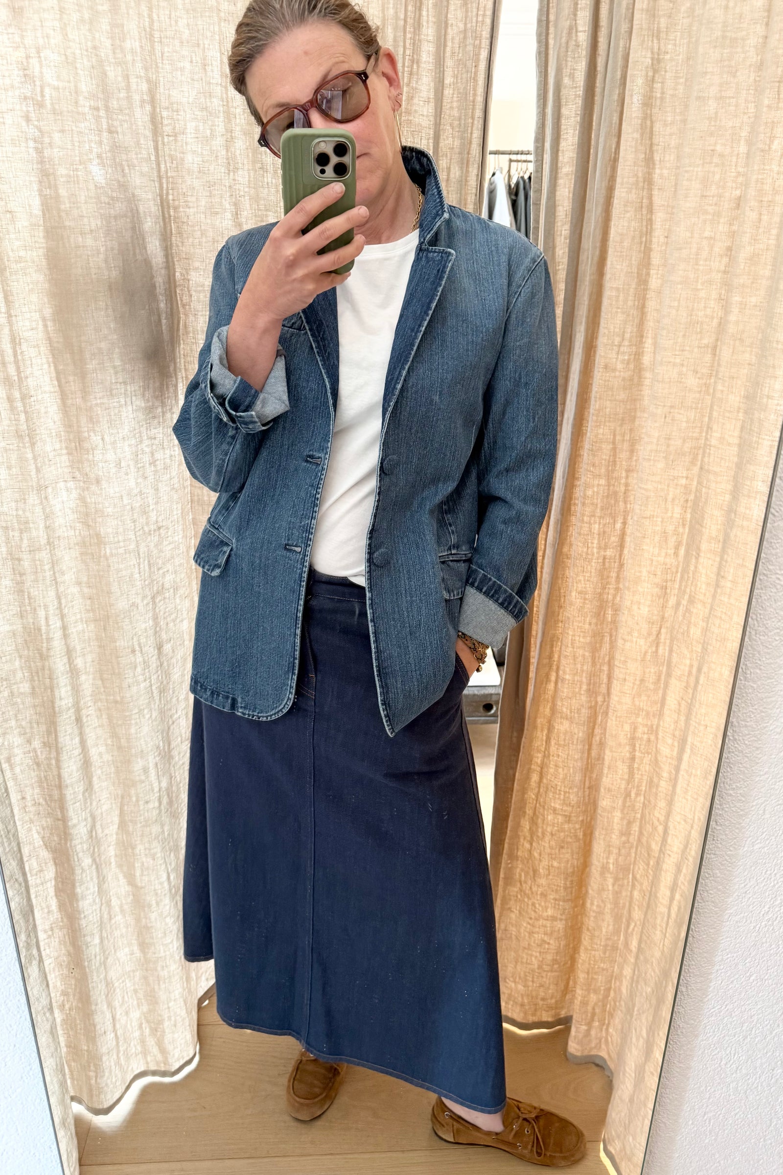 HAPPYHAUS oversized Blazer "JEANS" bleu d'été