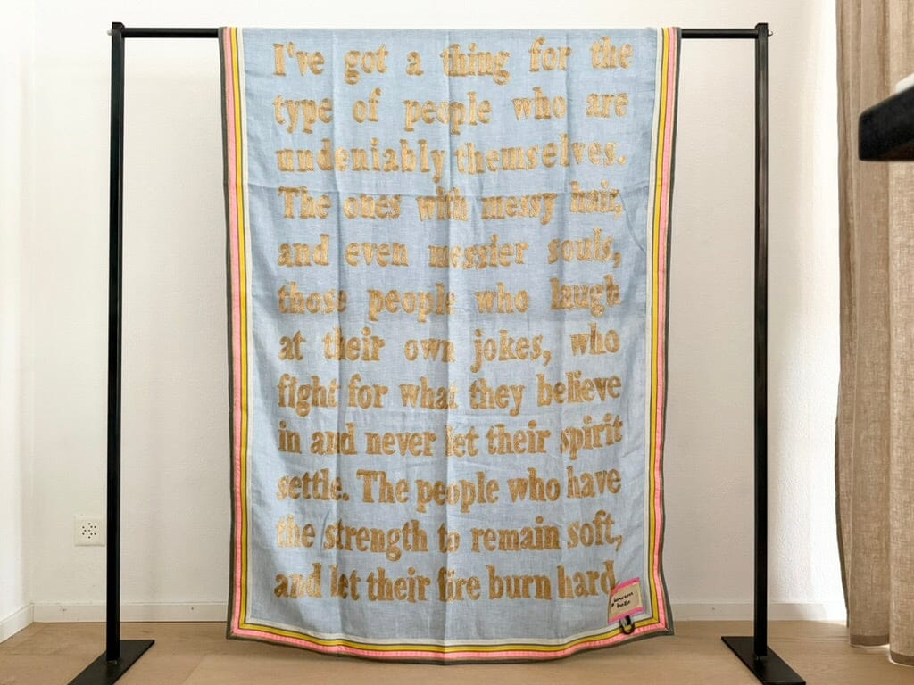KARIEN BELLE Linenplade "POETRY" jeansblau