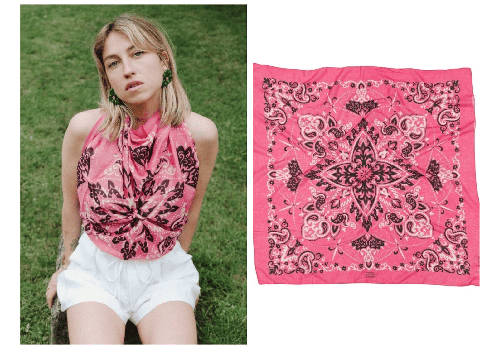 MAISON LECOMTE FLAMANT Baumwollschal "Bandana" pink