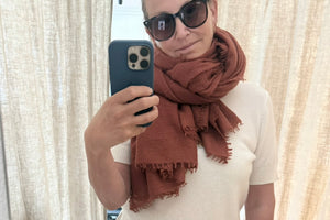 Choice by Réjane Rosenberger cashmere scarf gray méliert (MS-70027)