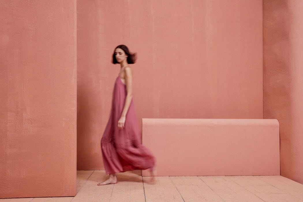 DEVOTION cotton dress "KARLA" rose wine (C)