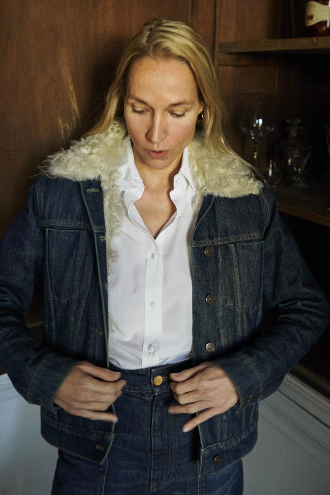 HAPPY HOUSE die Jeansjacke "NUAGE" darkrohjeans mit Fell