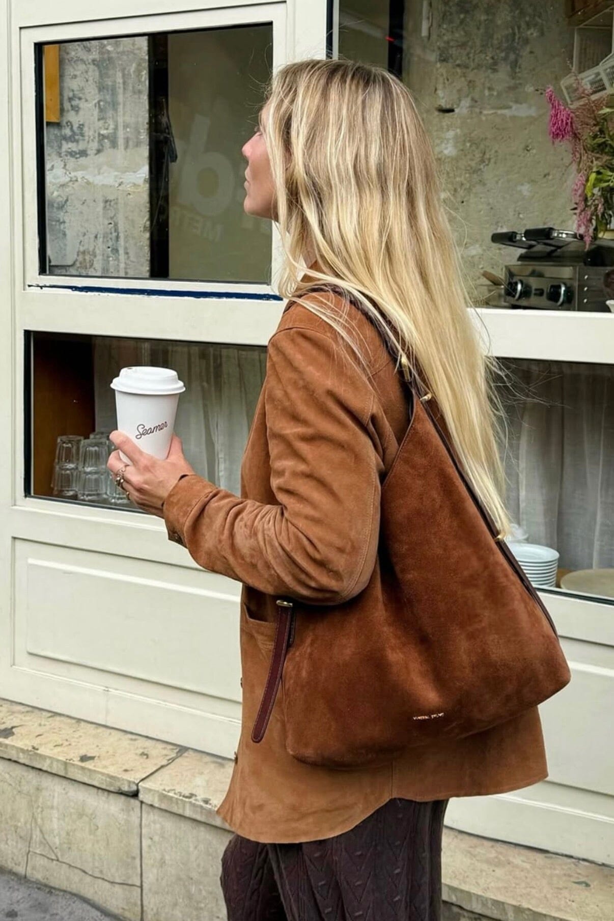 VANESSA BRUNO Wildledertasche "JESS" cognac