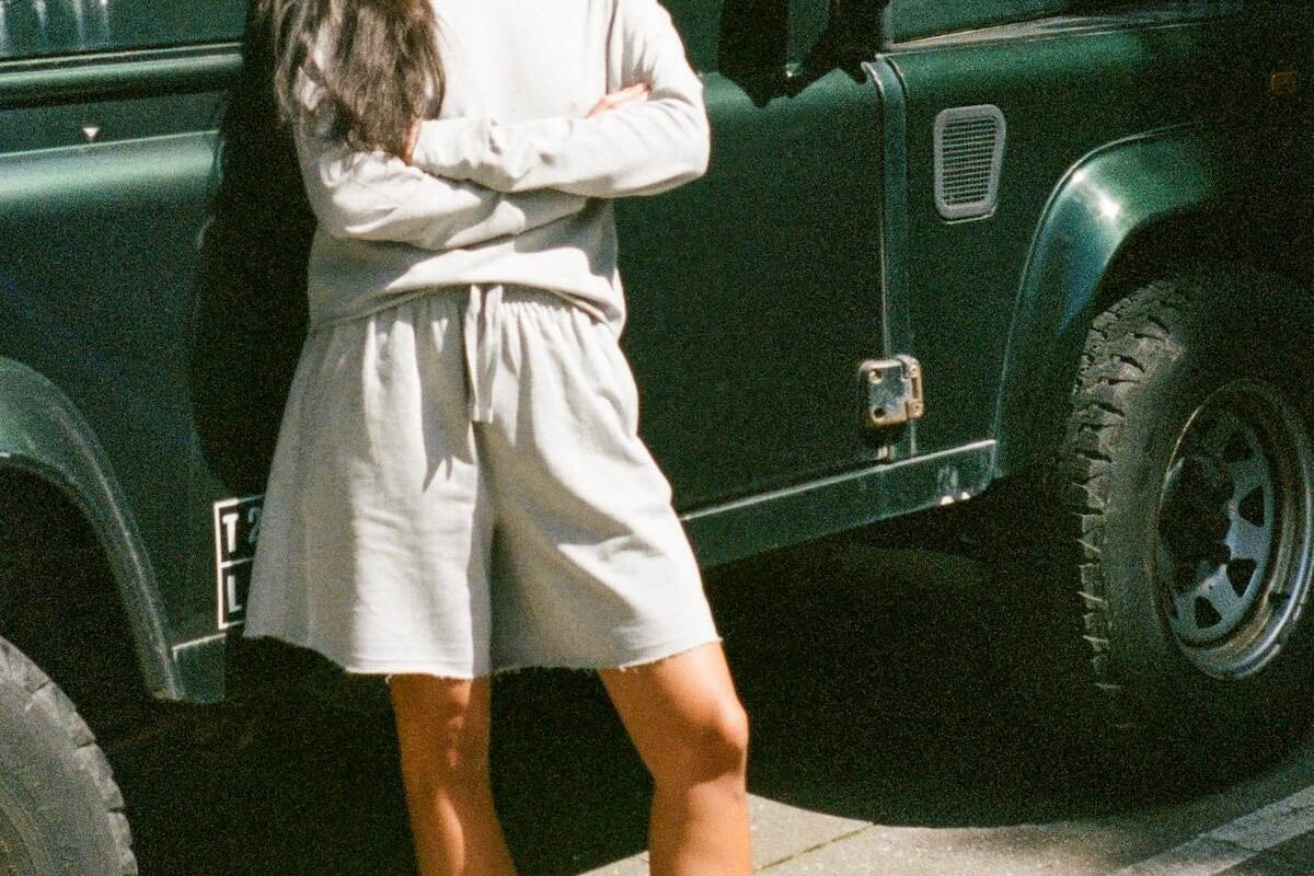 RABENS SALONER Baumwolle Shorts "CAITLIN" grey melange