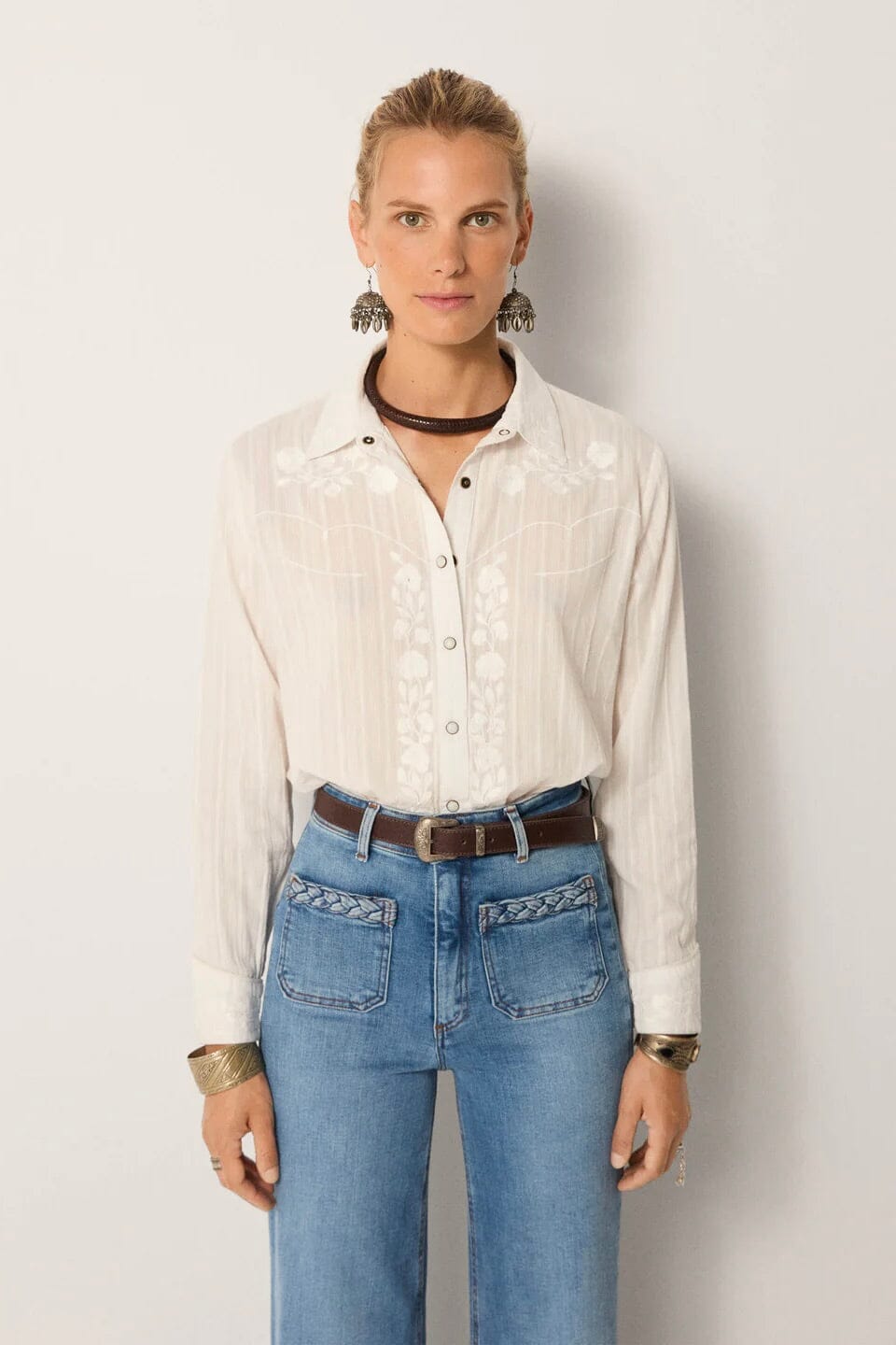 MAISON HOTEL Baumwollbluse "KERRY" off-white