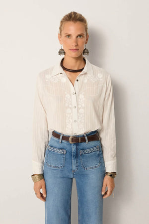 MAISON HOTEL Baumwollbluse "KERRY" off-white