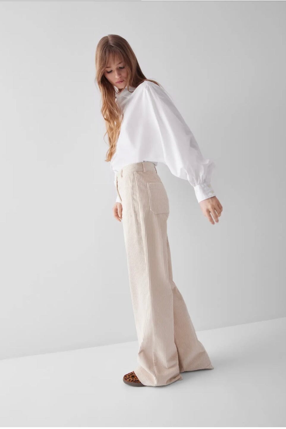 SOSUE Baumwollbluse "Antonia" slim weiss