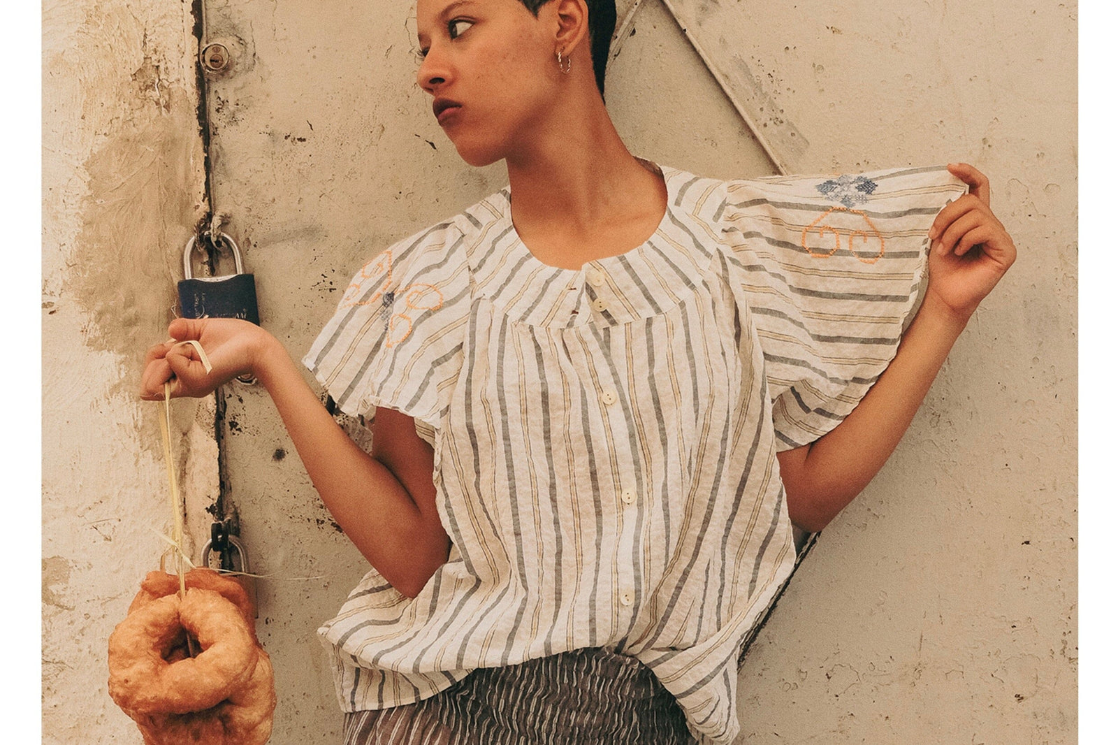 CLARAMONTE cotton blouse "Nina" patch black