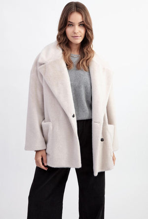 FASHION FOR FRIENDS Fake Fur Jacke oat