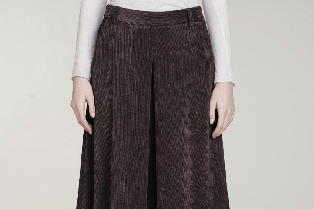 VIA MASINI Velourcord Jupe "CARA" chocolat