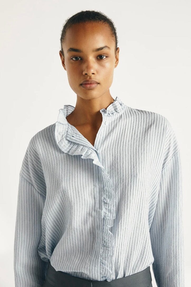 MASSCOB Viscose/Seiden Bluse "LUBNA" sea stripe