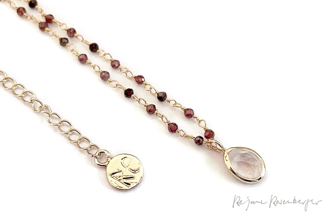 REJANE ROSENBERGER DESIGN Stein/Goldkette "Naya" Smoky