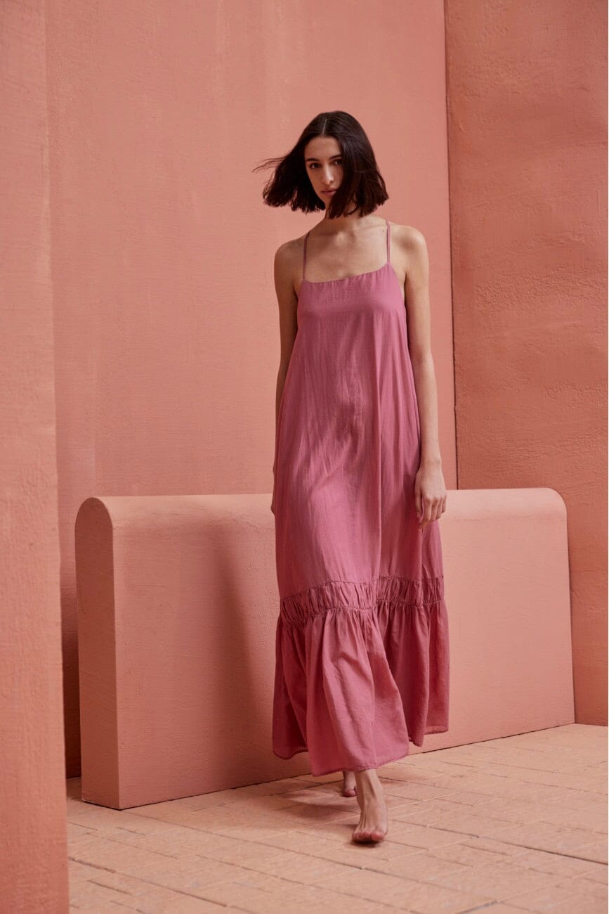 DEVOTION cotton dress "KARLA" rose wine (C)