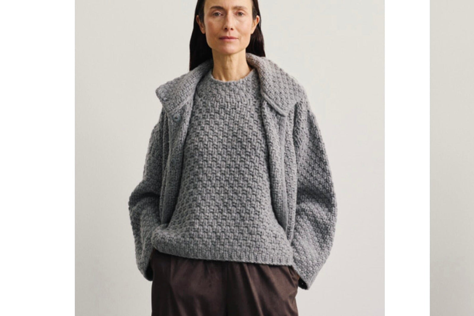 FFC 100% Merinowool Jacke "Cara" grau méliert