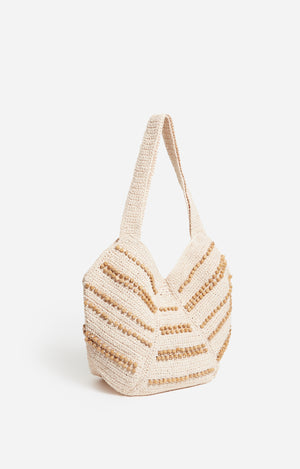 VANESSA BRUNO Raffiabag "Berlingot" off-white