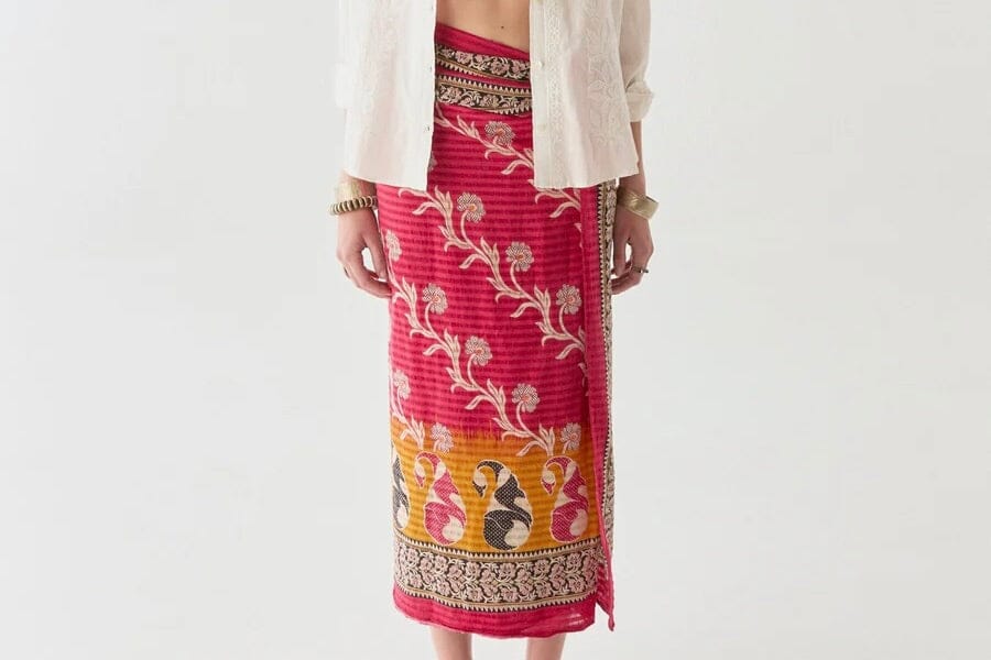 MAISON HOTEL cotton pareo "BYRON" red stuart (C)