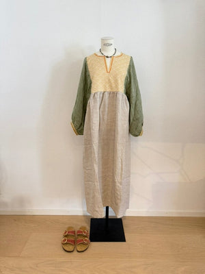 NINA LEUCA Baumwoll/Leinenkleid "ESTELLE" khaki