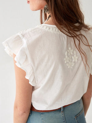 MAISON HOTEL Baumwollbluse "ASHANTI" bianco