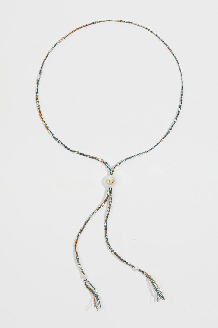 TAMARA TAICHMANN cotton necklace "Scarlett" Amazonite turquoise