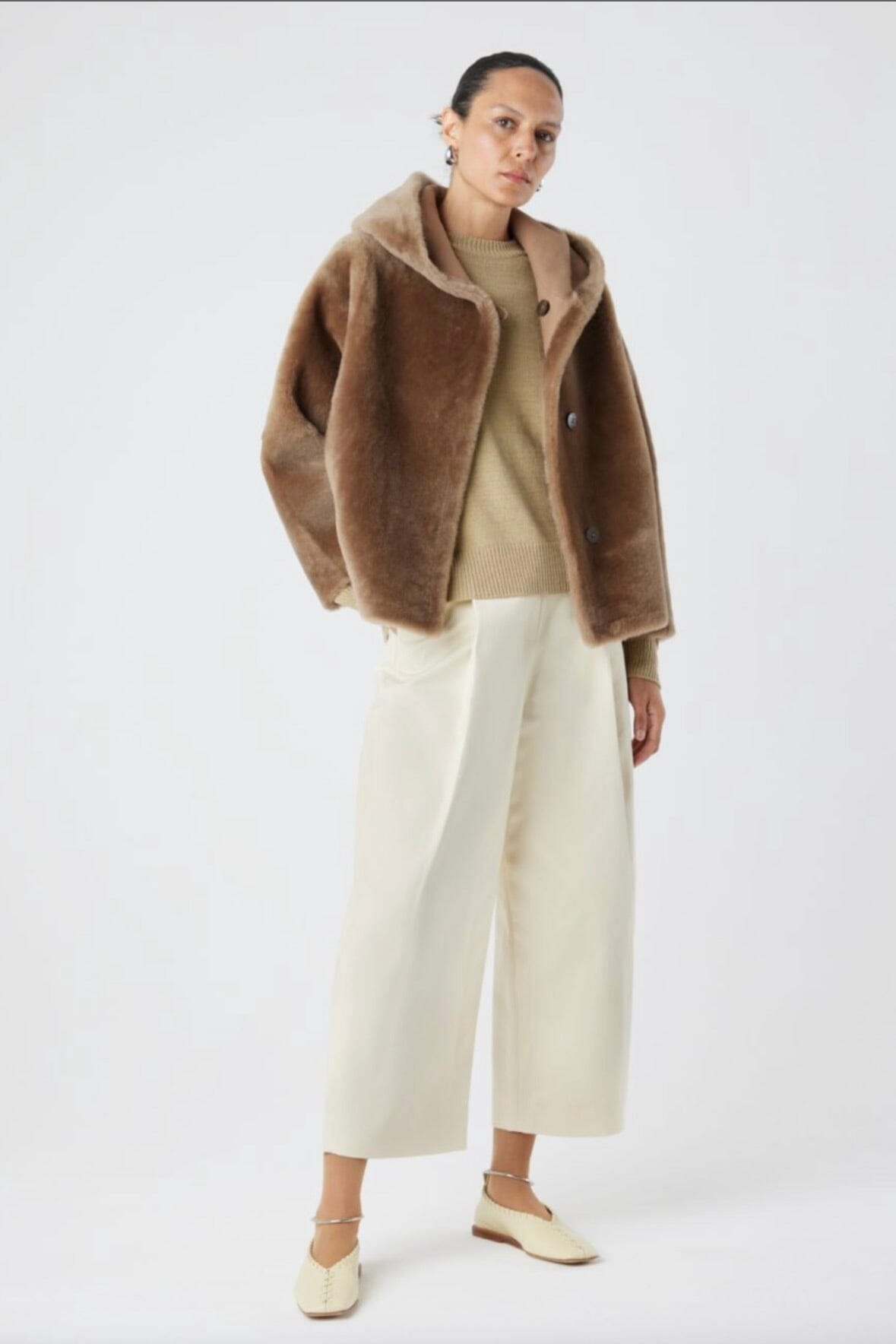 GUSHLOW AND COLE Hooded Shearling Jacket