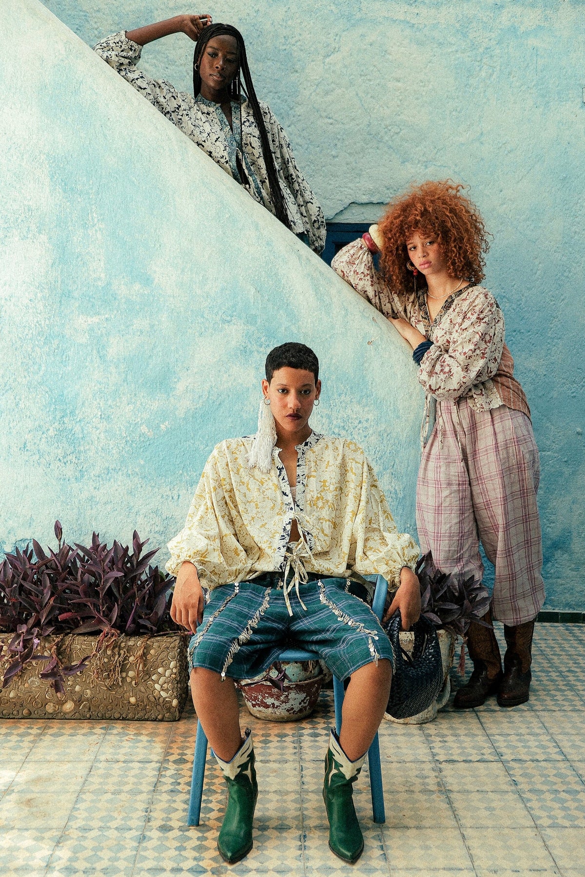 CLARAMONTE cotton blouse "Nina" patch black