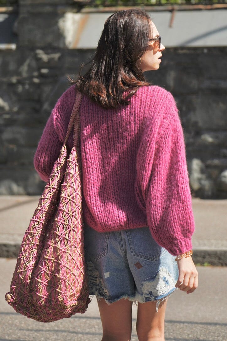 HAPPYHAUS XL Raffia framboise/natural
