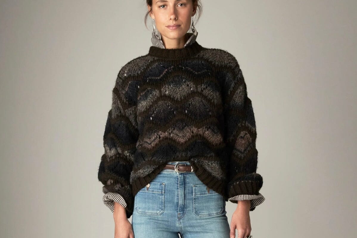 MAISON HOTEL Rundhalspullover "Marcela" frosted earth