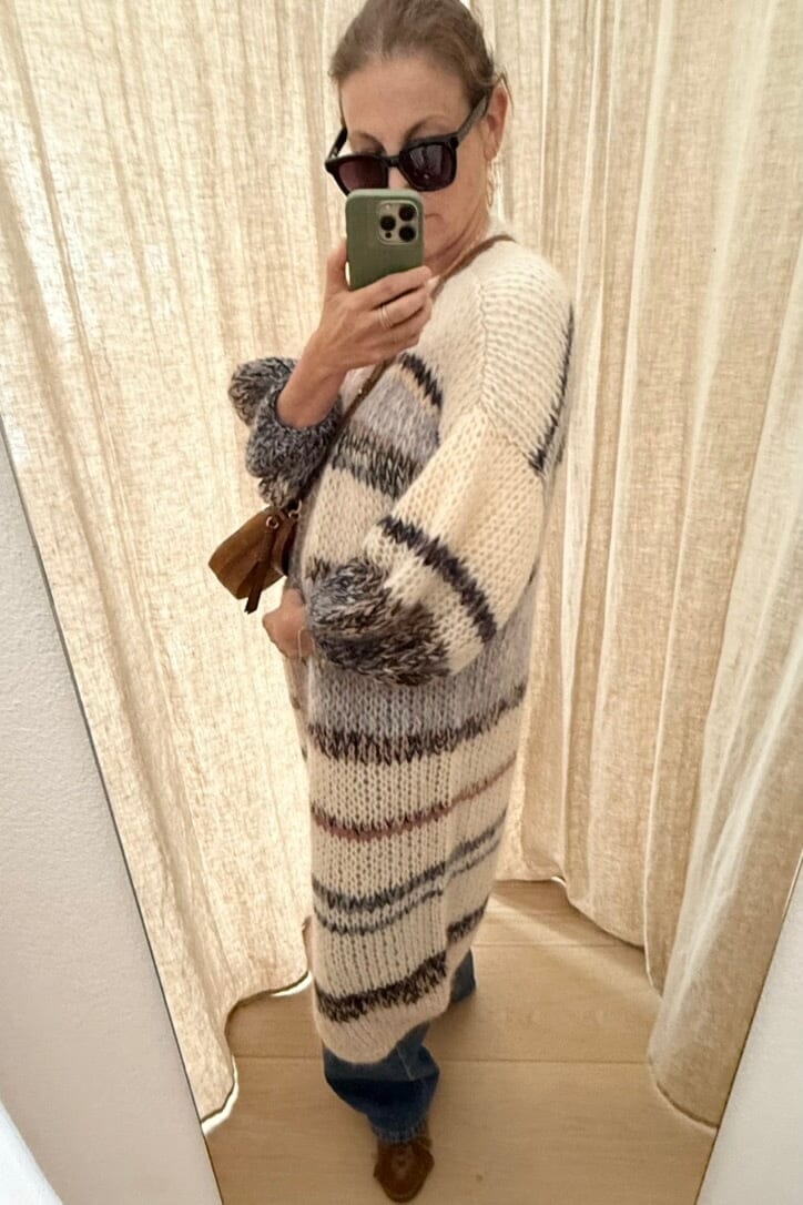 MAIAMI Hand - Strickmantel pearl mélange