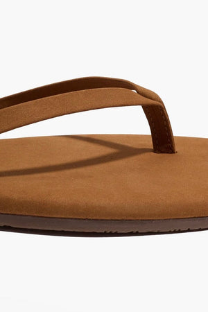TKEES Wildleder Flip Flop "SQUARE" camel