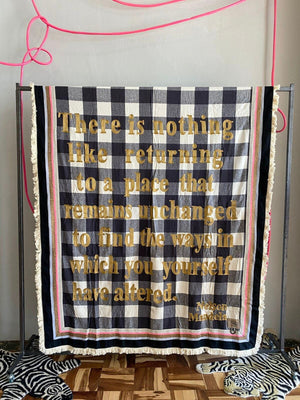 KARIEN BELLE WOOL Plaid "POETRY" black/off-white