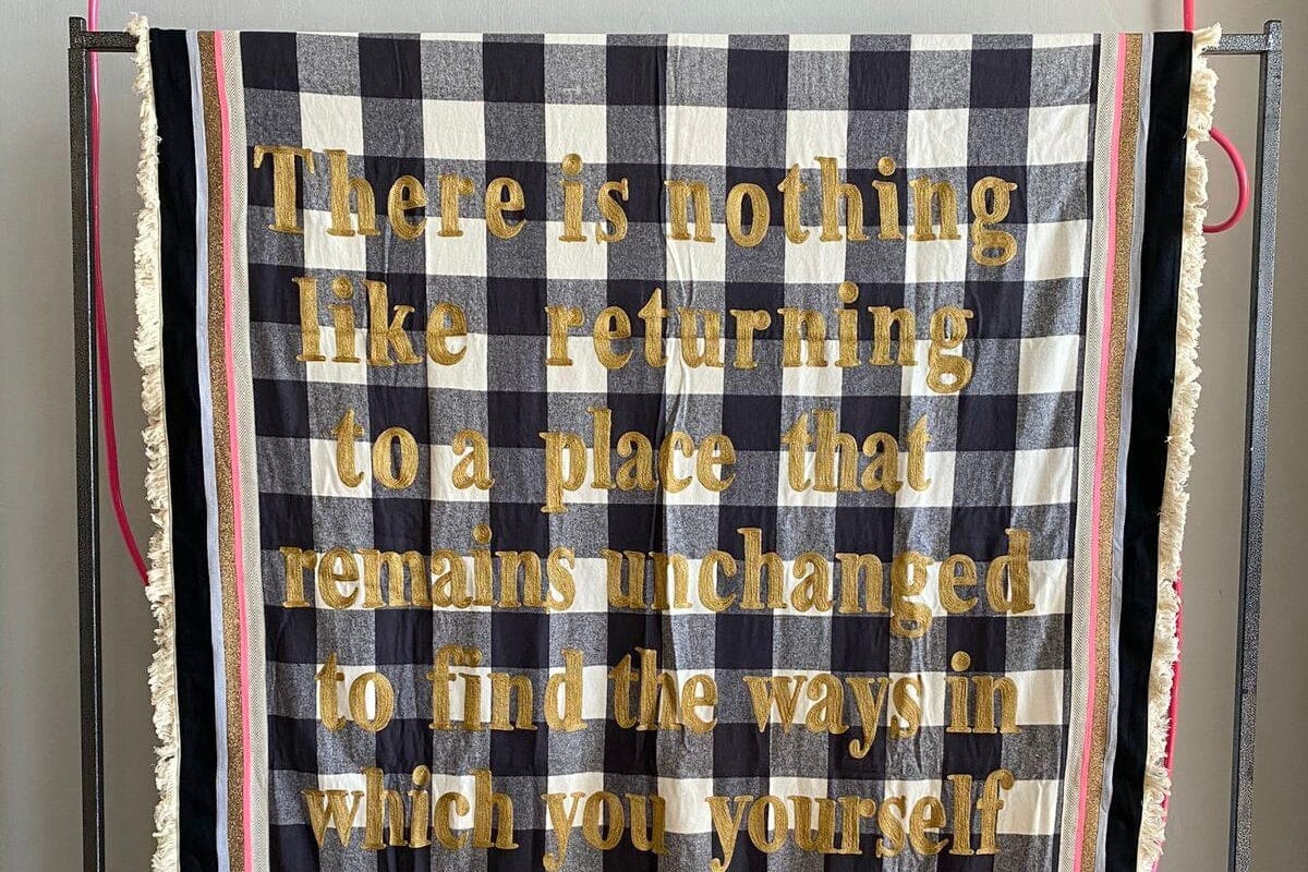 KARIEN BELLE WOOL Plaid "POETRY" black/off-white