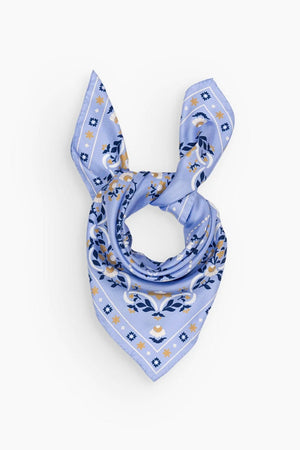 MAISON LECOMTE FLAMANT Seidenschal "Secret Garten" ciel
