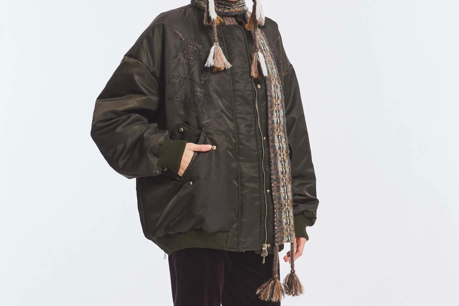 ANTIK BATIK Dünner Schal "CAMPO" grey