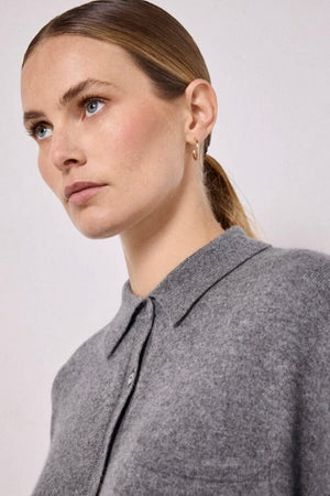 NOTSHY Cashmere Hemd "ANDREA" gris chiné foncé