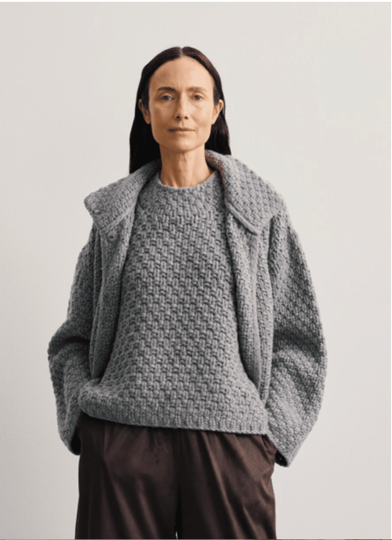 FFC 100% Merinowool Jacke "Cara" grau méliert