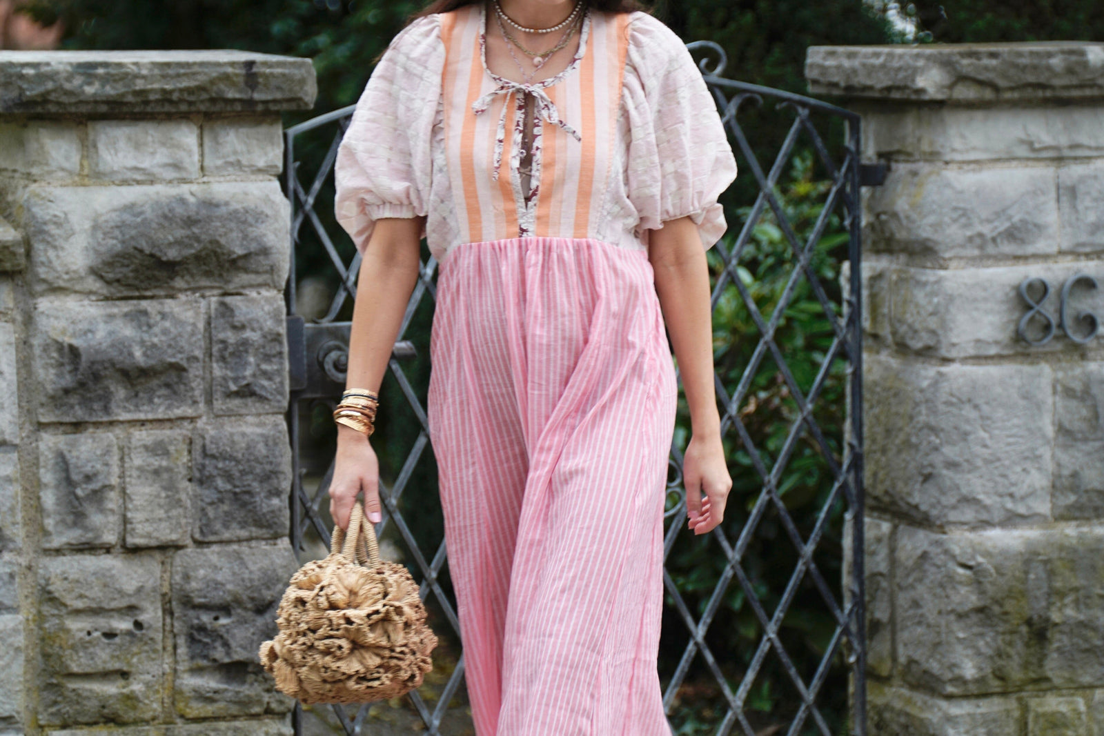 CLARAMONTE Baumwollkleid  "MATY" patch pink