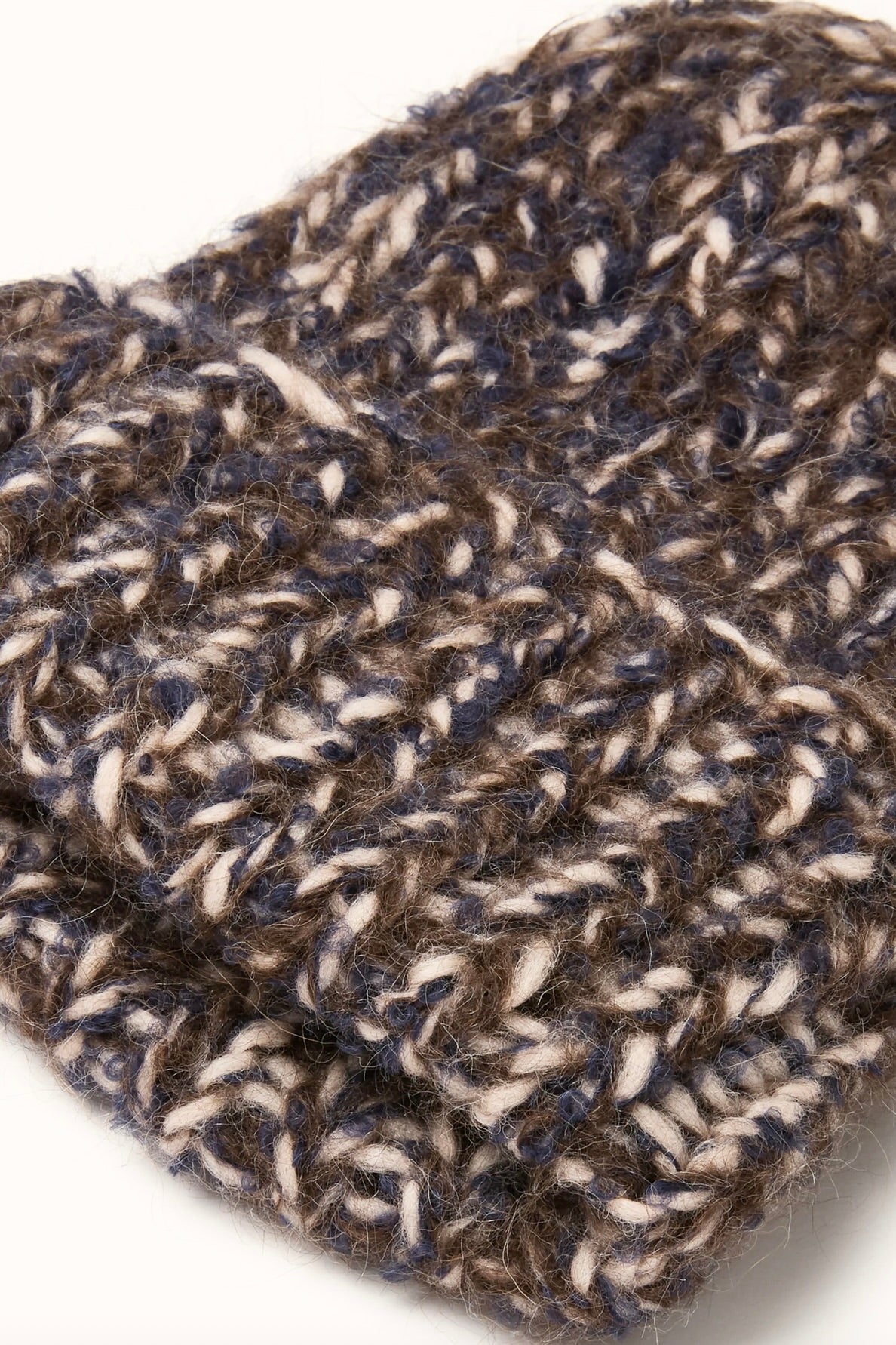 MAIAMI Alpaca Handstrick Mütze brown mélange