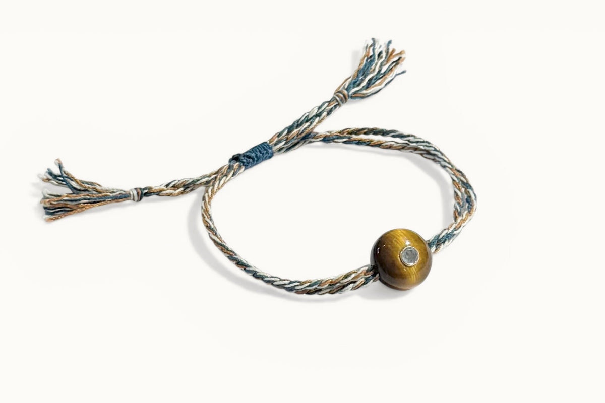 TAMARA TAICHMANN cotton bracelet "Scarlett" sand/cinnamon/black